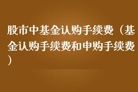 股市中基金认购手续费（基金认购手续费和申购手续费）_https://www.fsyjjx.cn_理财资讯_第1张