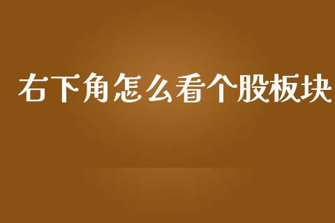 右下角怎么看个股板块_https://www.fsyjjx.cn_问财精选_第1张
