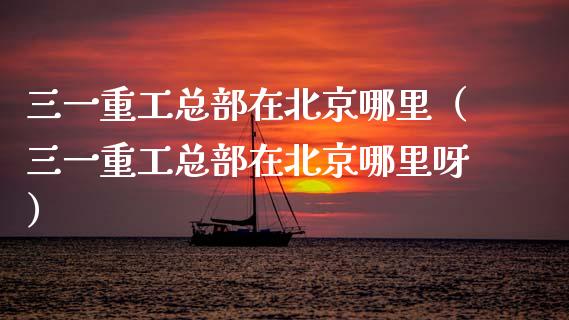 三一重工总部在北京哪里（三一重工总部在北京哪里呀）_https://www.fsyjjx.cn_股市分析_第1张