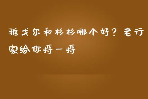 雅戈尔和杉杉哪个好？老行家给你捋一捋_https://www.fsyjjx.cn_股票指导_第1张