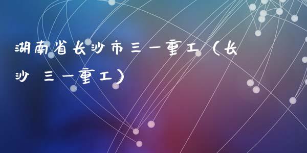 湖南省长沙市三一重工（长沙 三一重工）_https://www.fsyjjx.cn_股票指导_第1张