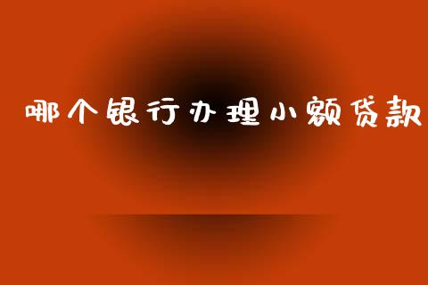 哪个银行办理小额贷款_https://www.fsyjjx.cn_问财精选_第1张