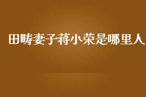 田畴妻子蒋小荣是哪里人_https://www.fsyjjx.cn_期货资讯_第1张