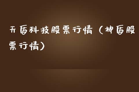 天盾科技股票行情（神盾股票行情）_https://www.fsyjjx.cn_股指期货_第1张