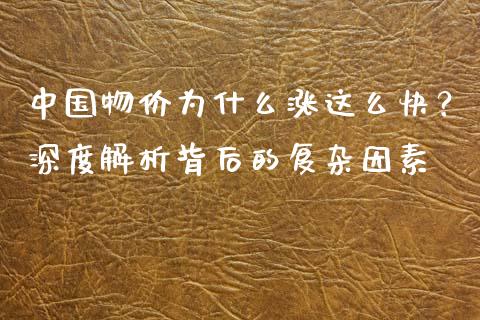中国物价为什么涨这么快？深度解析背后的复杂因素_https://www.fsyjjx.cn_股市分析_第1张