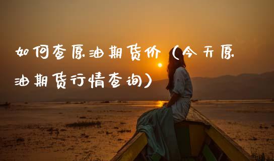 如何查原油期货价（今天原油期货行情查询）_https://www.fsyjjx.cn_期货研报_第1张