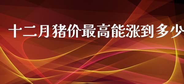 十二月猪价最高能涨到多少_https://www.fsyjjx.cn_期货研报_第1张