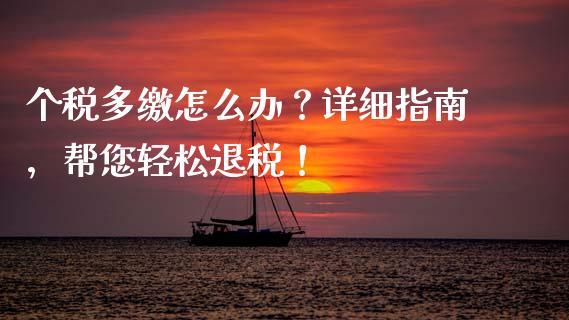 个税多缴怎么办？详细指南，帮您轻松退税！_https://www.fsyjjx.cn_期货资讯_第1张