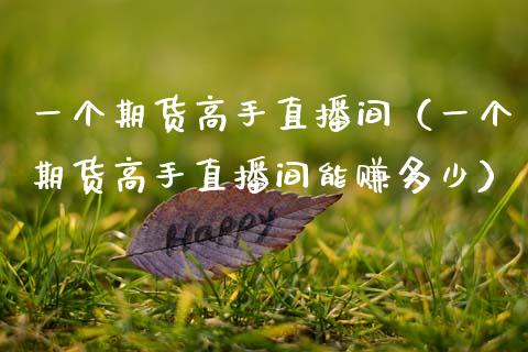 一个期货高手直播间（一个期货高手直播间能赚多少）_https://www.fsyjjx.cn_期货在线_第1张