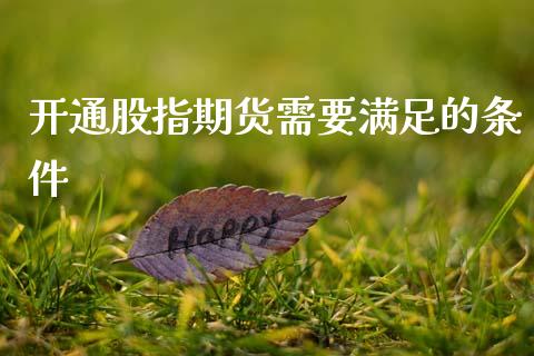 开通股指期货需要满足的条件_https://www.fsyjjx.cn_期货研报_第1张