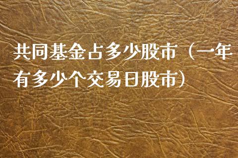 共同基金占多少股市（一年有多少个交易日股市）_https://www.fsyjjx.cn_理财资讯_第1张