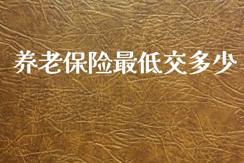 养老保险最低交多少_https://www.fsyjjx.cn_股市分析_第1张