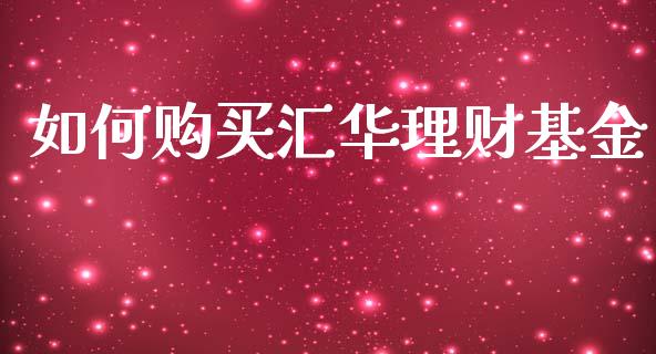 如何购买汇华理财基金_https://www.fsyjjx.cn_问财精选_第1张