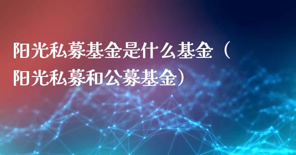 阳光私募基金是什么基金（阳光私募和公募基金）_https://www.fsyjjx.cn_理财资讯_第1张
