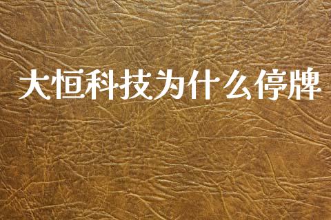 大恒科技为什么停牌_https://www.fsyjjx.cn_股市分析_第1张