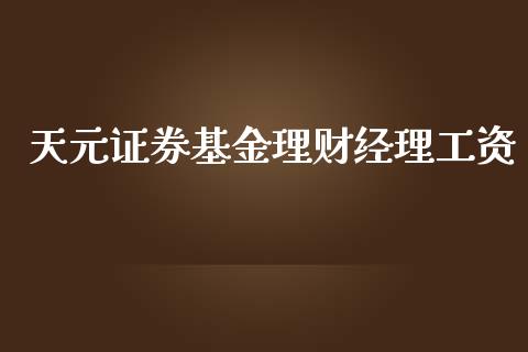 天元证券基金理财经理工资_https://www.fsyjjx.cn_理财资讯_第1张