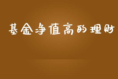 基金净值高的理财_https://www.fsyjjx.cn_问财精选_第1张