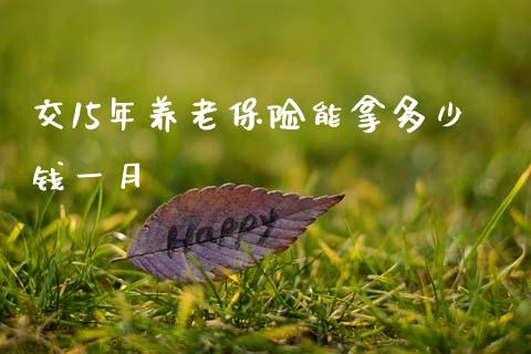 交15年养老保险能拿多少钱一月_https://www.fsyjjx.cn_股票指导_第1张