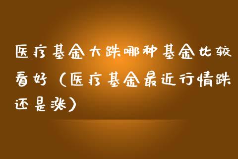医疗基金大跌哪种基金比较看好（医疗基金最近行情跌还是涨）_https://www.fsyjjx.cn_理财资讯_第1张