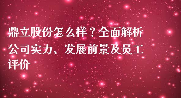 鼎立股份怎么样？全面解析公司实力、发展前景及员工评价_https://www.fsyjjx.cn_期货研报_第1张