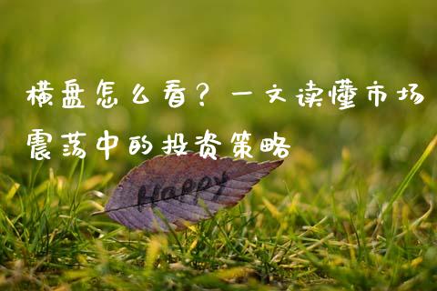 横盘怎么看？一文读懂市场震荡中的投资策略_https://www.fsyjjx.cn_期货研报_第1张