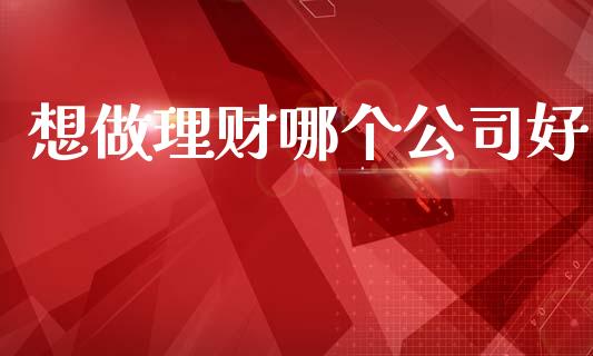想做理财哪个公司好_https://www.fsyjjx.cn_股票指导_第1张