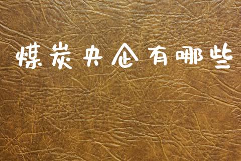 煤炭央企有哪些_https://www.fsyjjx.cn_期货研报_第1张