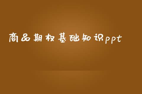 商品期权基础知识ppt_https://www.fsyjjx.cn_期货在线_第1张