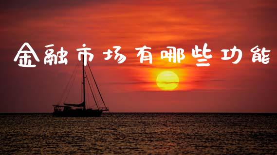 金融市场有哪些功能_https://www.fsyjjx.cn_股市分析_第1张