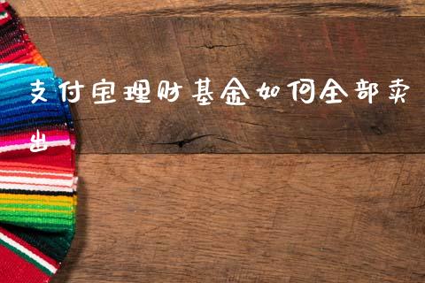 支付宝理财基金如何全部卖出_https://www.fsyjjx.cn_问财精选_第1张