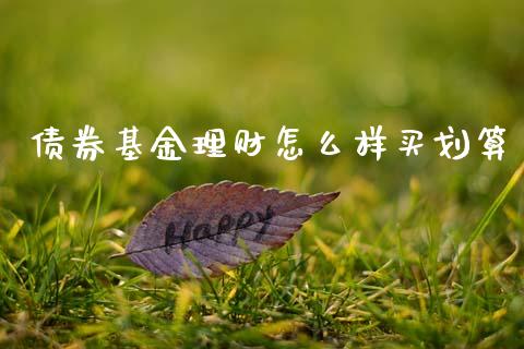 债券基金理财怎么样买划算_https://www.fsyjjx.cn_理财资讯_第1张