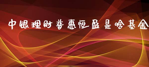 中银理财普惠恒盈是啥基金_https://www.fsyjjx.cn_理财资讯_第1张