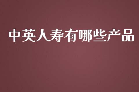 中英人寿有哪些产品_https://www.fsyjjx.cn_股票指导_第1张