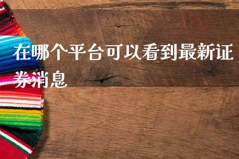 在哪个平台可以看到最新证券消息_https://www.fsyjjx.cn_股指期货_第1张