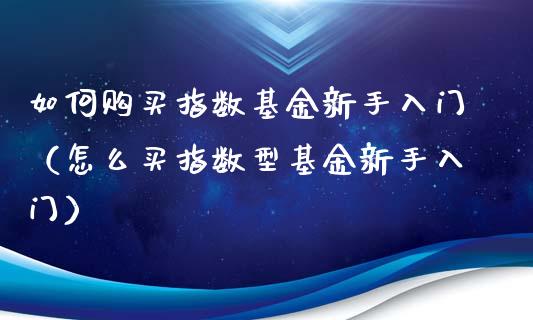 如何购买指数基金新手入门（怎么买指数型基金新手入门）_https://www.fsyjjx.cn_问财精选_第1张