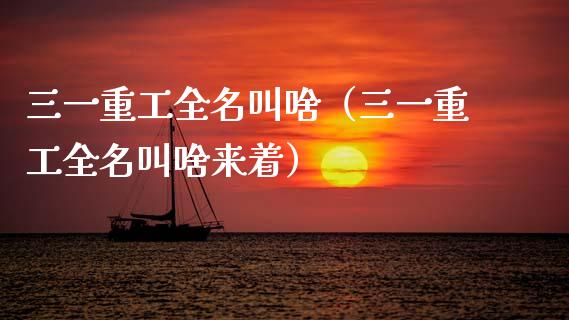 三一重工全名叫啥（三一重工全名叫啥来着）_https://www.fsyjjx.cn_股指期货_第1张
