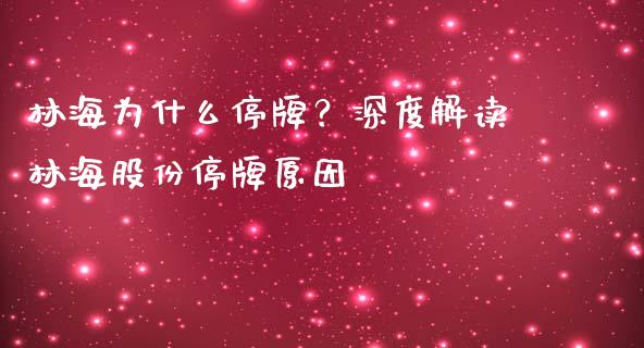 林海为什么停牌？深度解读林海股份停牌原因_https://www.fsyjjx.cn_股指期货_第1张