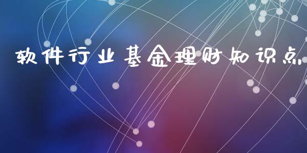 软件行业基金理财知识点_https://www.fsyjjx.cn_问财精选_第1张