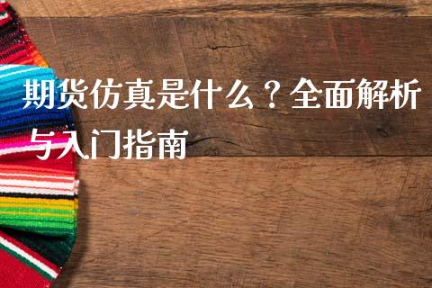 期货仿真是什么？全面解析与入门指南_https://www.fsyjjx.cn_问财精选_第1张
