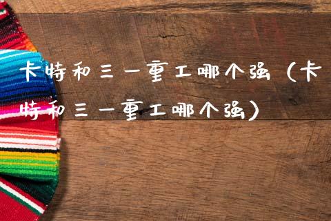 卡特和三一重工哪个强（卡特和三一重工哪个强）_https://www.fsyjjx.cn_股票指导_第1张