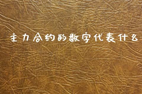 主力合约的数字代表什么_https://www.fsyjjx.cn_期货在线_第1张