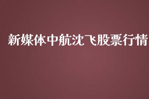 新媒体中航沈飞股票行情_https://www.fsyjjx.cn_股票指导_第1张