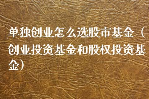单独创业怎么选股市基金（创业投资基金和股权投资基金）_https://www.fsyjjx.cn_理财资讯_第1张