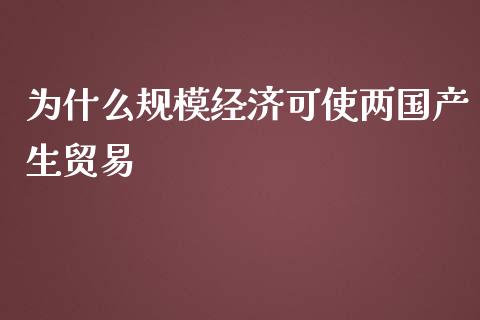 为什么规模经济可使两国产生贸易_https://www.fsyjjx.cn_期货资讯_第1张