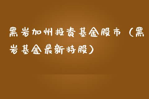 黑岩加州投资基金股市（黑岩基金最新持股）_https://www.fsyjjx.cn_理财资讯_第1张