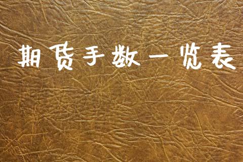 期货手数一览表_https://www.fsyjjx.cn_期货研报_第1张