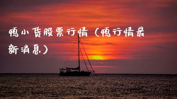 鸭小货股票行情（鸭行情最新消息）_https://www.fsyjjx.cn_股市分析_第1张