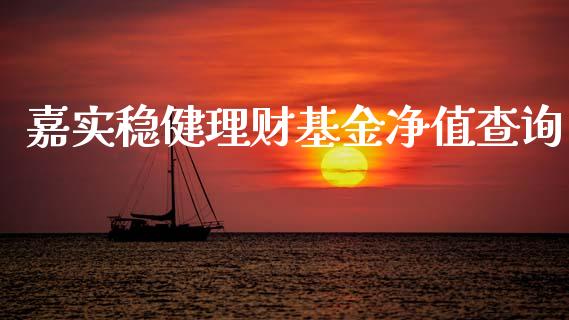 嘉实稳健理财基金净值查询_https://www.fsyjjx.cn_问财精选_第1张