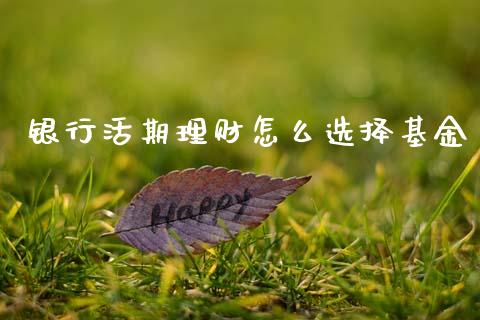 银行活期理财怎么选择基金_https://www.fsyjjx.cn_问财精选_第1张