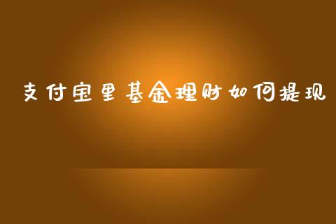 支付宝里基金理财如何提现_https://www.fsyjjx.cn_问财精选_第1张